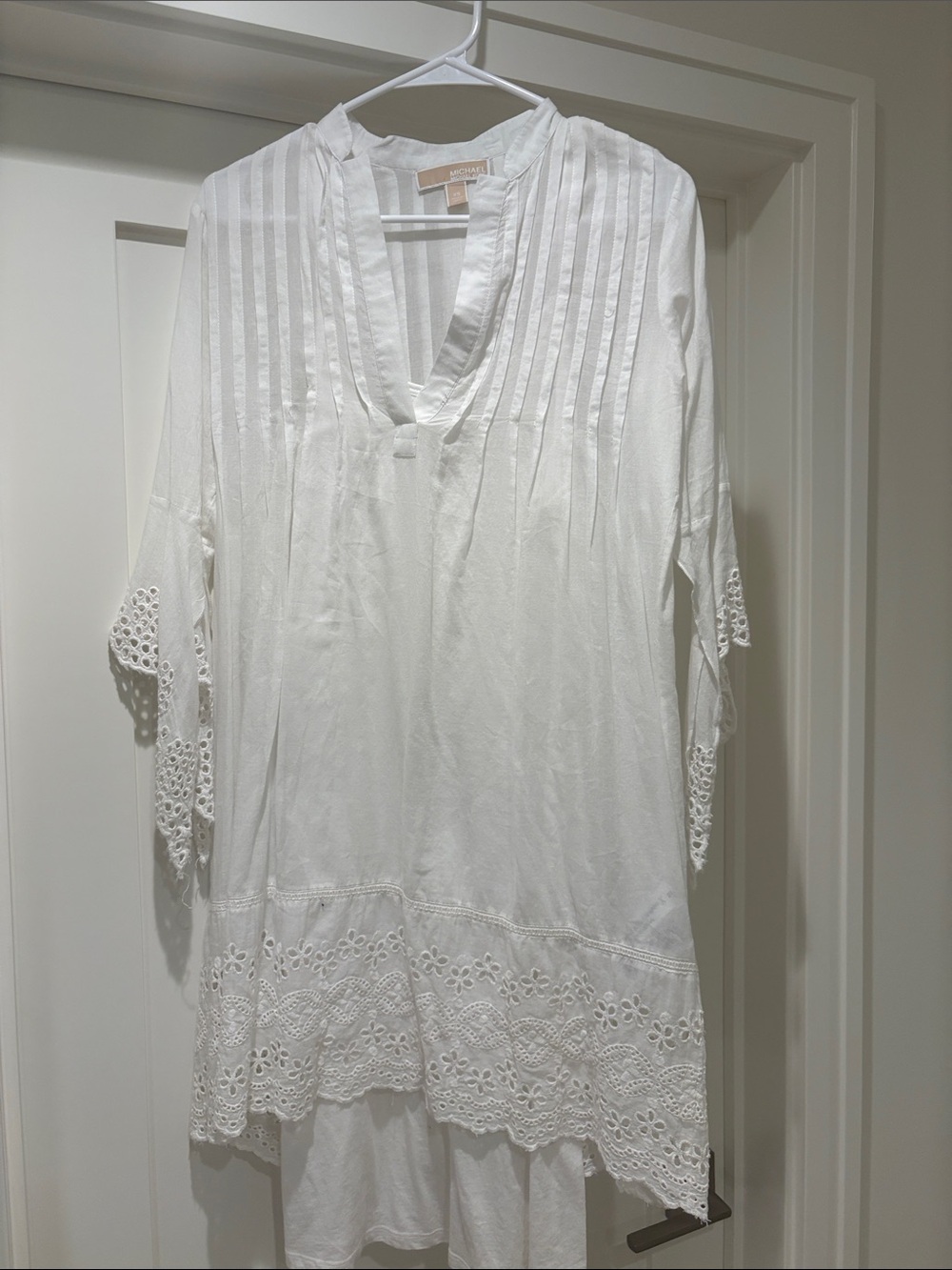 Michael Kors Cream Label Detail Blouse